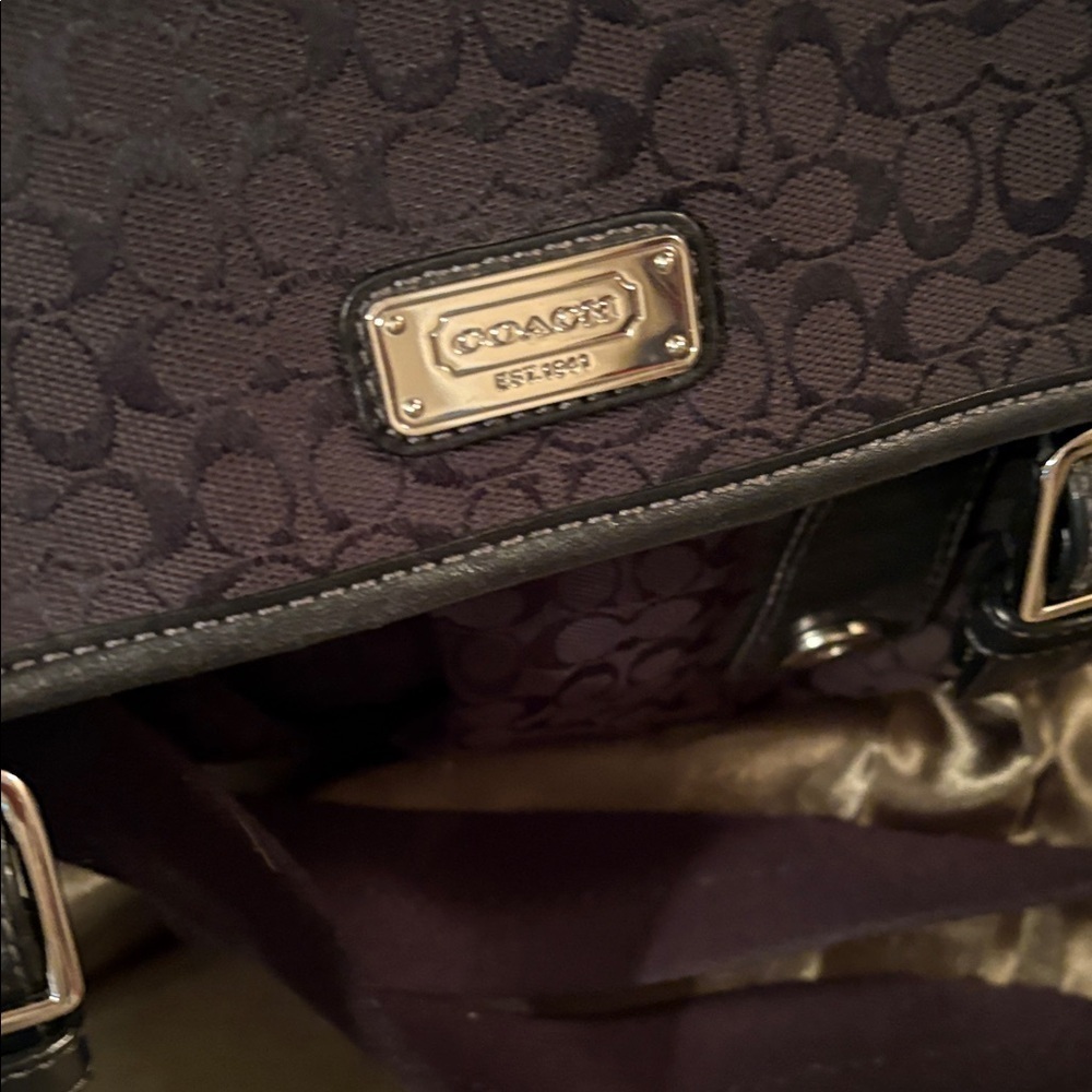 Coach BlackSignature Canvas and Leather Messenger /Crossbody Bag M1182-F70283 - Picture 9 of 15